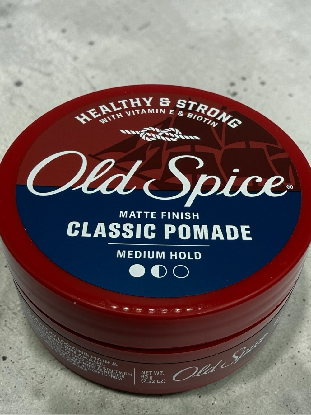 Old Spice Classic Hair Pomade Medium Hold Matte Finish 2.22oz Healthy & Strong